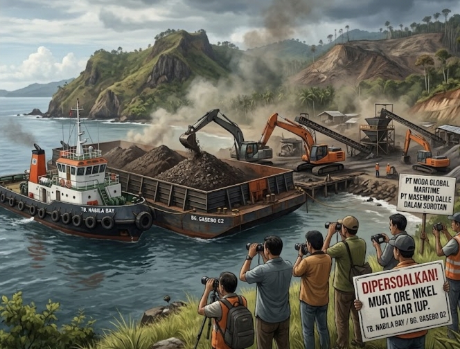 Diduga Muat Ore Nikel di Luar IUP, Aktivitas TB Nabila Bay dan PT Masempo Dalle Disorot