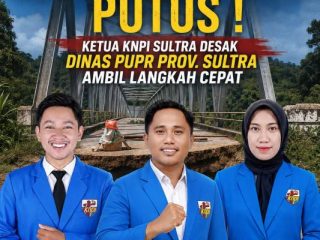 Jalan Penghubung Konawe–Koltim Putus, KNPI Sultra Desak Dinas PUPR Provinsi Bertindak Cepat