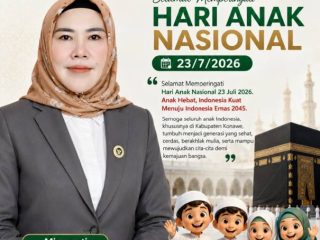 Kepala Kantor Kementerian Haji Kabupaten Konawe Misrawati Ucapkan Selamat Hari Anak Nasional 2026