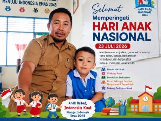 PLT Kepala SD Negeri 1 Benua Arif Tulawai, S.Pd.Gr: Hari Anak Nasional Momentum Mewujudkan Generasi Hebat Menuju Indonesia Emas 2045