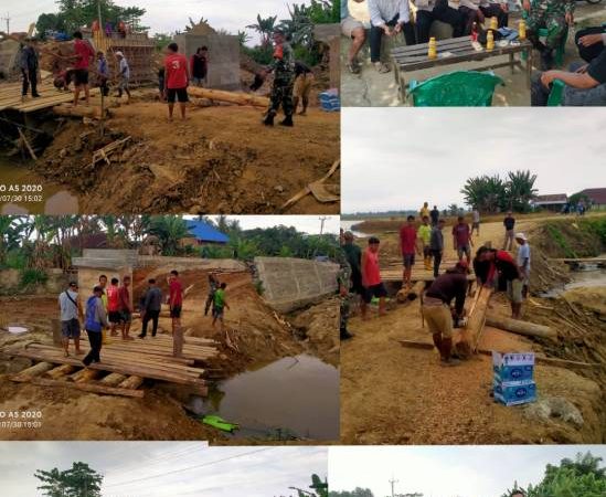 Gotong Royong Warga Warnai Pembangunan Jembatan Inpres di Linonggasai, TNI-Polri Bersinergi Jaga Akses Penghubung Antar Desa
