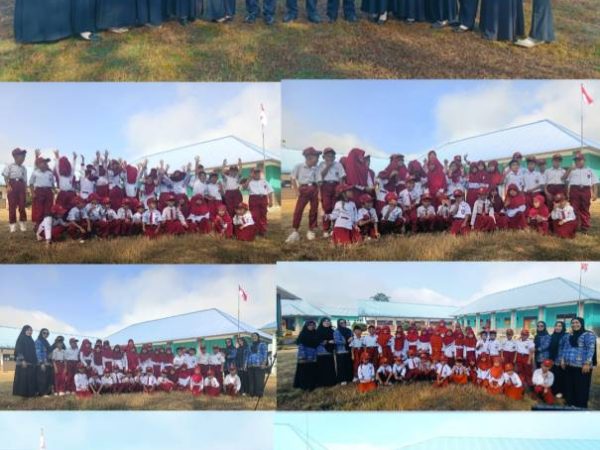 SD Negeri 1 dan 2 Benua Gelar Upacara HUT ke-81 Kemerdekaan RI dengan Khidmat