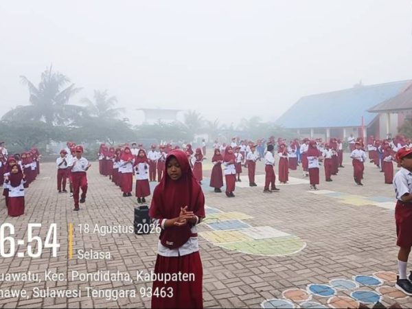 SD Negeri Praja Taman Sari Gelar Senam Kesehatan Jasmani, Guru dan Siswa Antusias