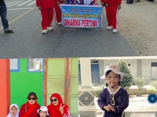 TK Darma Pertiwi Wonggeduku Tampil Kompak Ikuti Devile HUT ke-81 RI