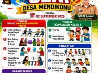 Semarak PORSENI Desa Mendikonu, Sahab A.Ma.Pd Ajak Warga Junjung Sportivitas dan Pererat Kebersamaan