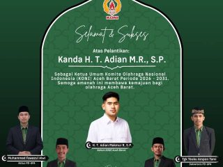 Selamat dan Sukses, H. T. Adian M.R., S.P. Resmi Pimpin KONI Aceh Barat Periode 2026–2031