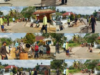 Manfaatkan PAD Desa dan Swadaya Masyarakat, Pemdes Puasana Bangun Plur Bahu Jalan Sepanjang 100 Meter